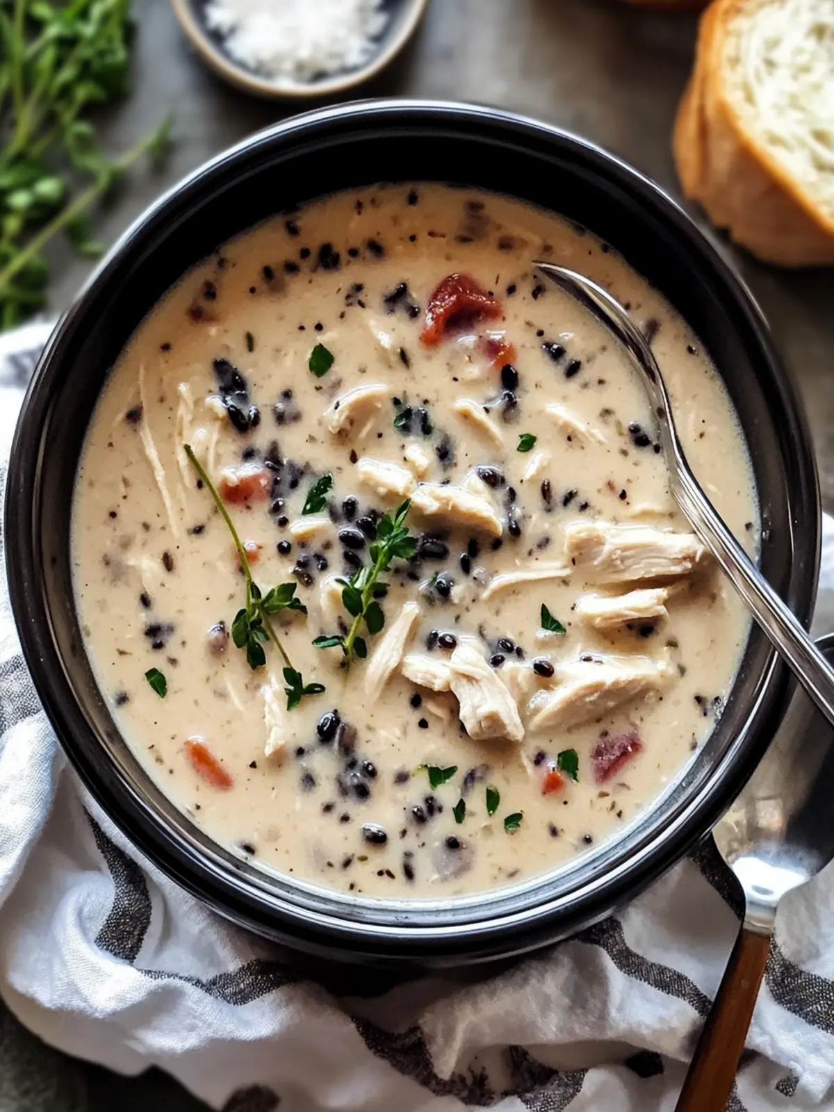 crockpot chicken black rice soup preparation steps