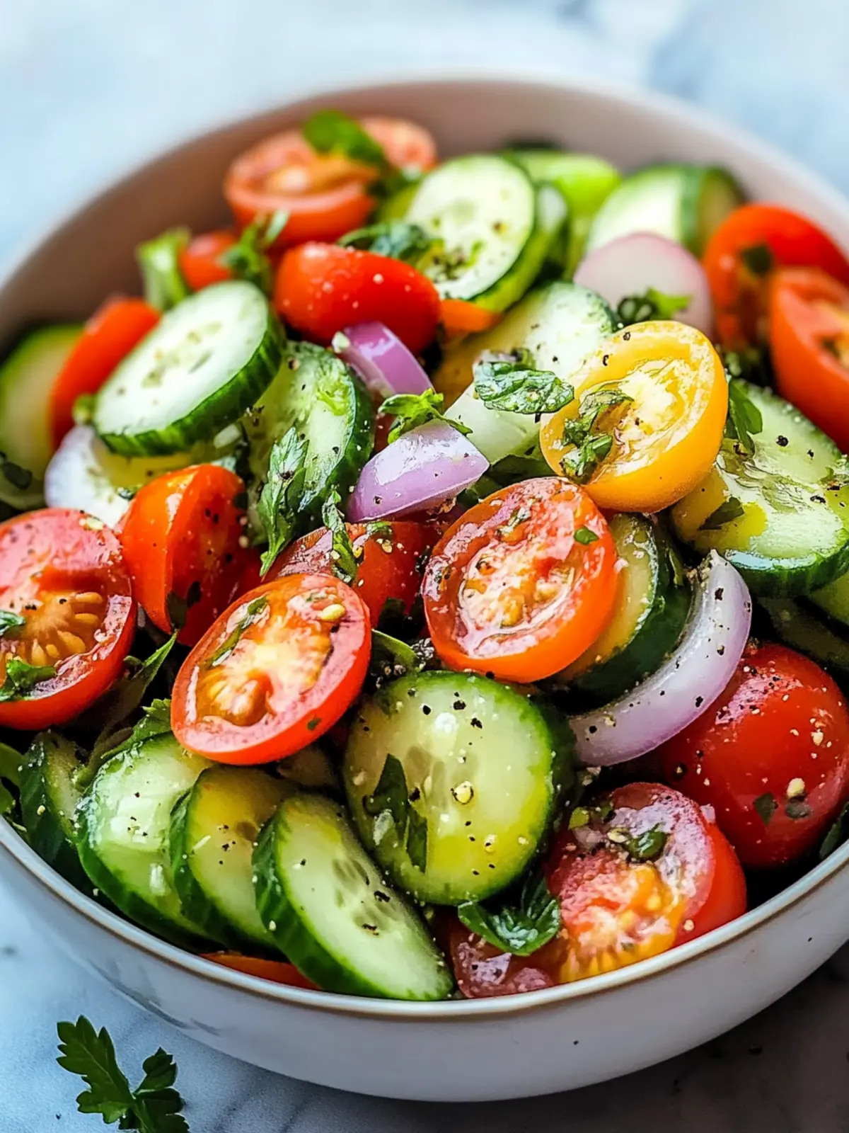cucumber tomato onion salad preparation steps