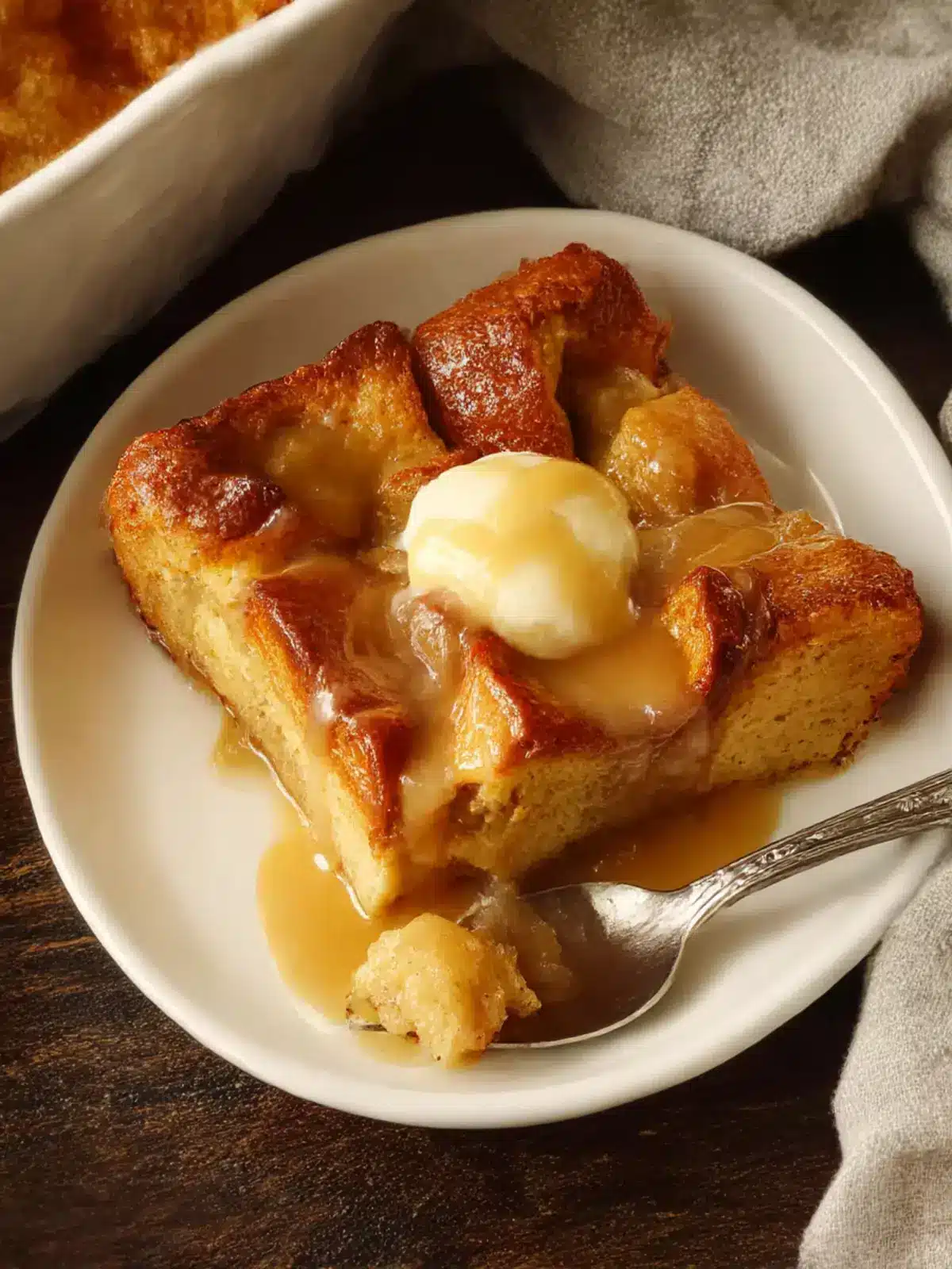 easy homemade bread pudding with vanilla sauce preparation steps