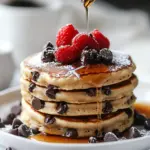 fluffy chocolate chip pancakes - featured image