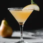 ginger pear bourbon martini - featured image