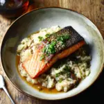 japanese salmon risotto - featured image