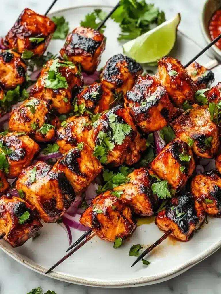 mexican barbecue chicken skewers - featured image