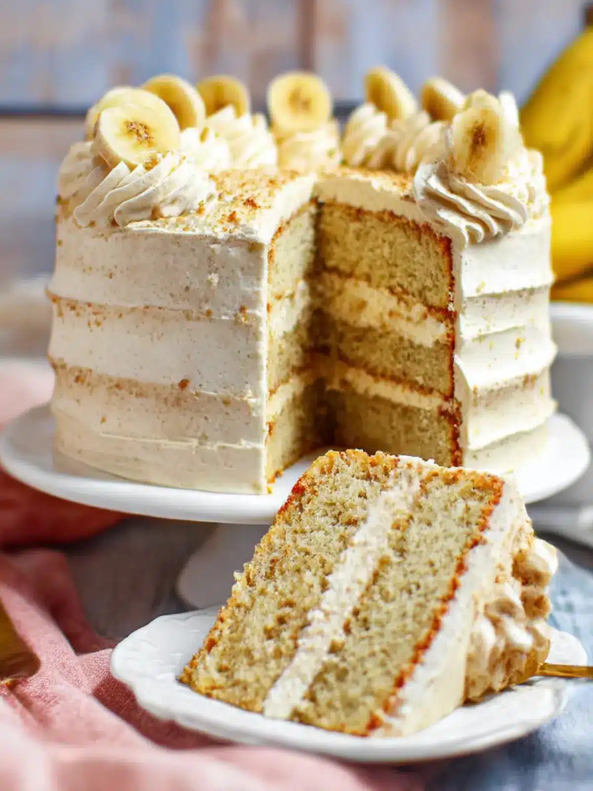 moist banana layer cake with cinnamon frosting preparation steps