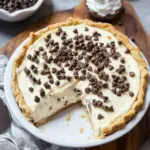 no-bake chocolate chip cannoli pie - featured image