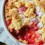 no sugar rhubarb dump cake - featured image