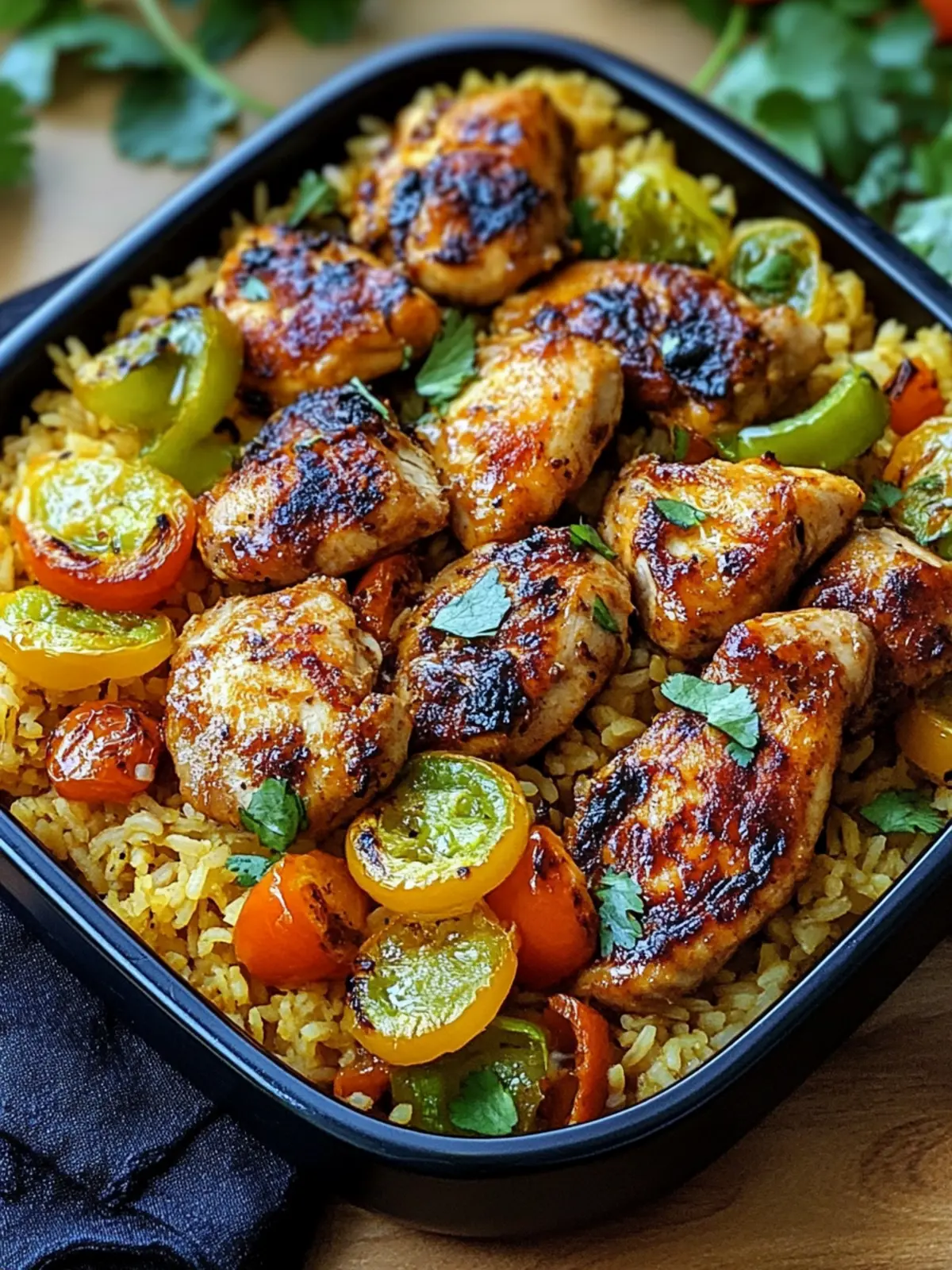 one-pot Caribbean chicken and rice preparation steps