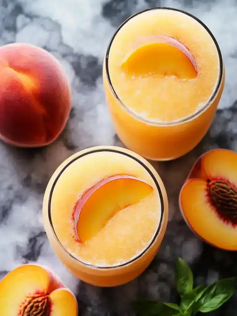 refreshing frozen peach lemonade - featured image