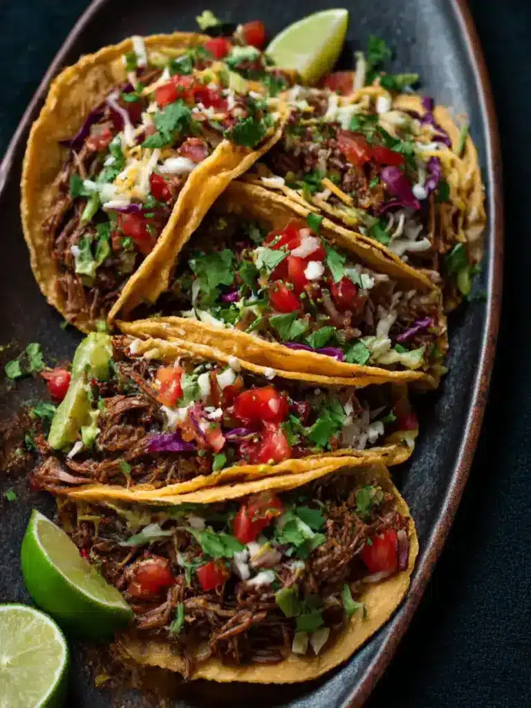 shredded beef tacos - featured image