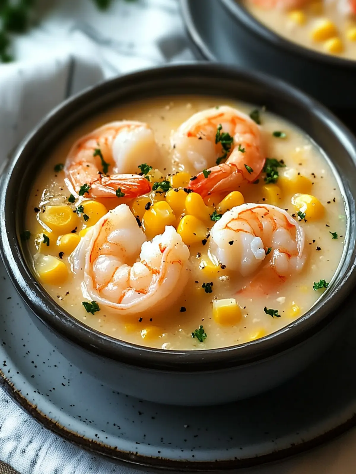 Shrimp and corn soup preparation steps