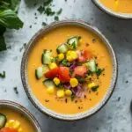 smoky cold corn gazpacho soup - featured image