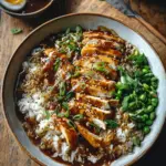 sticky hoisin chicken rice bowls - featured image