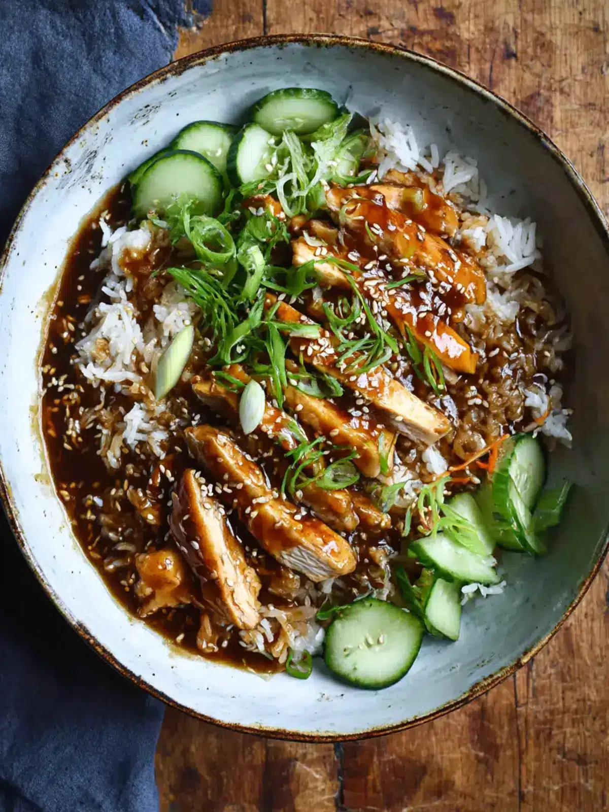 sticky hoisin chicken rice bowls preparation steps