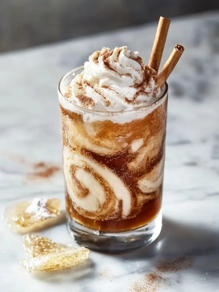 cinnamon roll dirty soda recipe - featured image