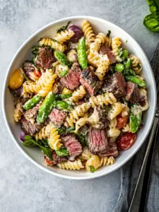 leftover steak pasta salad - featured image